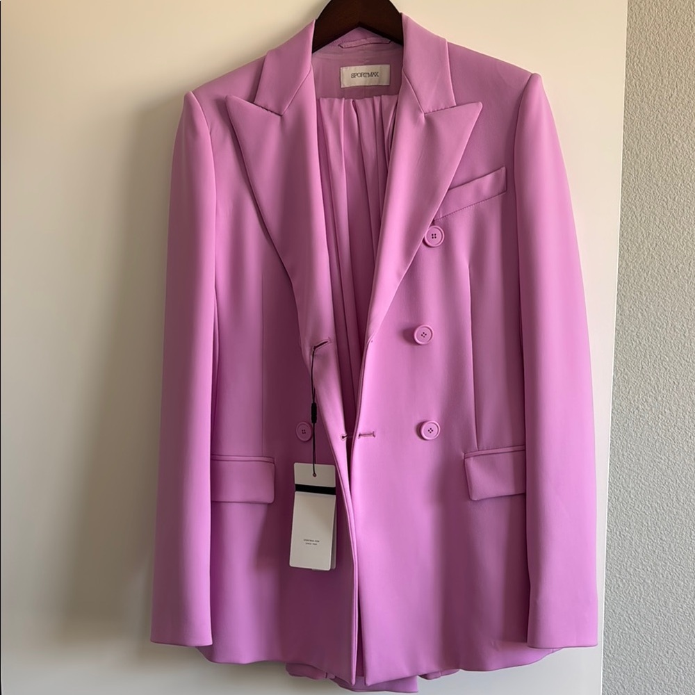 Sportmax Lavender Double-Breasted Blazer
